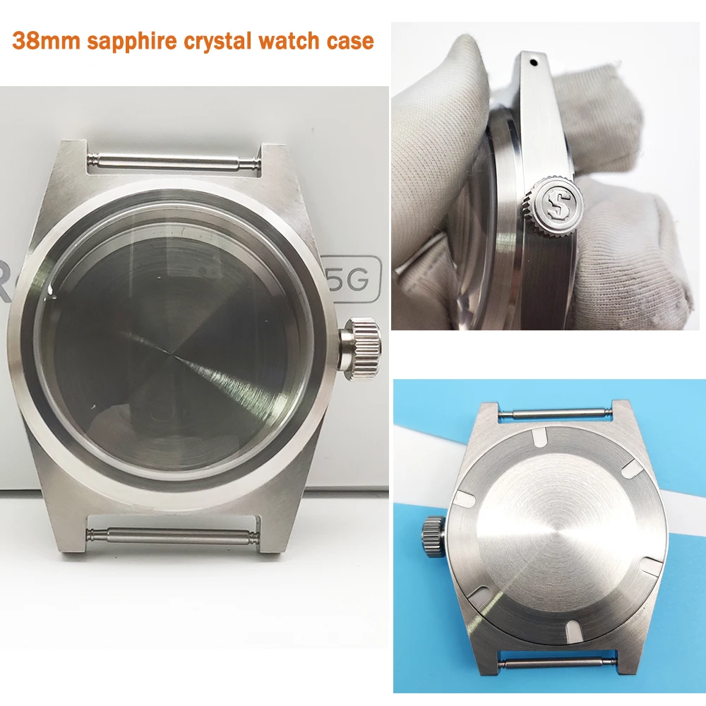 

38mm Sapphire Crystal Watch Case Brushed Case Modification Watch Accessories for NH35A/NH36A Movement