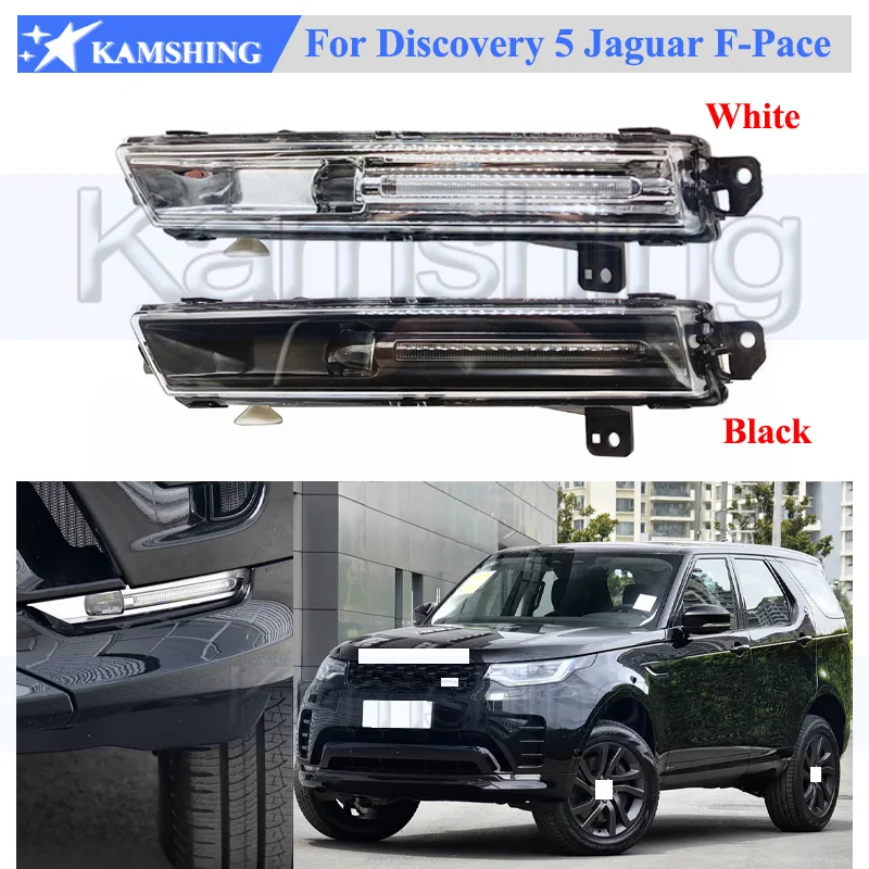 Kamshing LED Front Bumper Fog Light Fog Lamp For Land Rover Discovery 5 Jaguar F-Pace Daytime Running Light DRL Foglight Foglamp