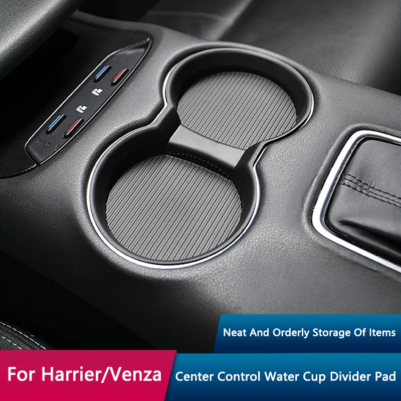 Qhcp suporte de copo de água do carro almofada de partição antiderrapante central tapete de armazenamento de copo de água para toyota harrier venza 2022 acessório interior