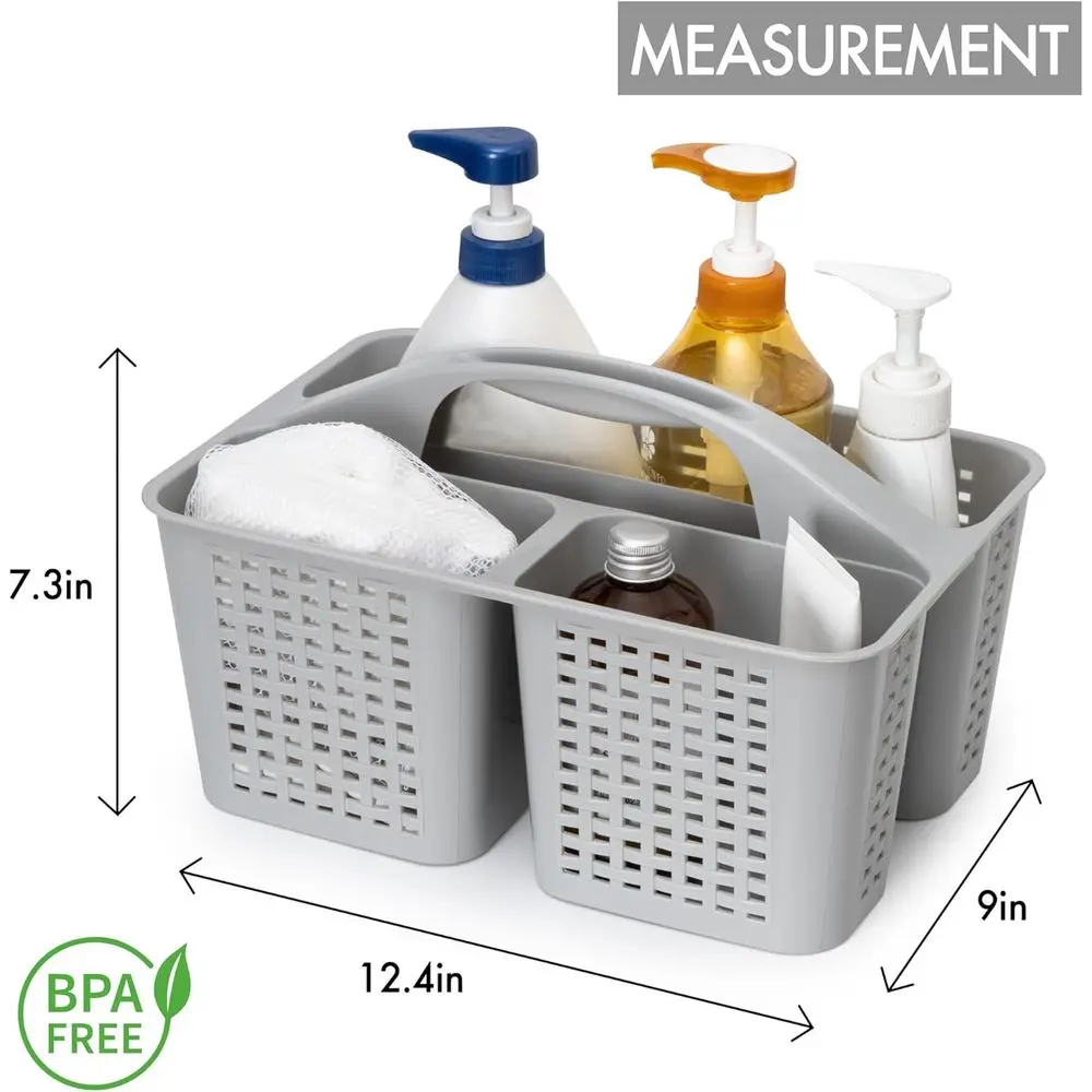Portable Shower Organizer with Handle, Plastic Basket for Toiletries and Beauty Products, Ideal for Home, Dorm, and Travel