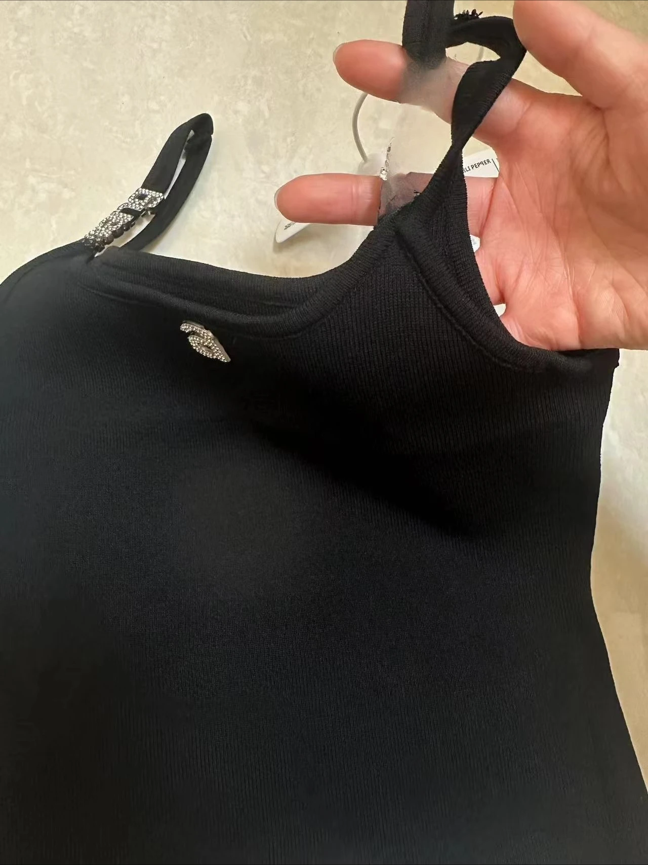 Design Sense Niche Black Beaded Letter-Printing Sleeveless Camisole Women's Summer Crop Tops Hot Girl Outer Wear Short Base Vest image 5