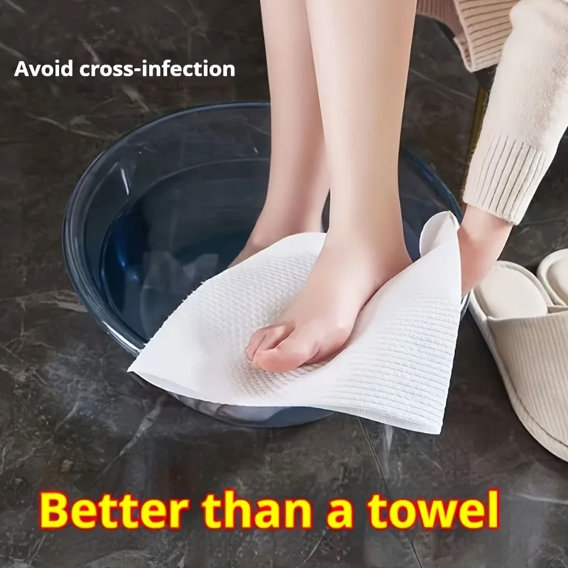 50pcs Disposable Foot Towels Soft Non-Woven Foot Towels Absorbent Quick-Drying Designed For Home Bathrooms Foot Baths