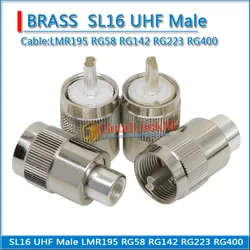 PL259 SO239 SO-239 UHF Male Connector Socket Solder Cup For RG58 RG142 RG223 RG400 LMR195 50-3 Cable Brass RF Coaxial Adapter