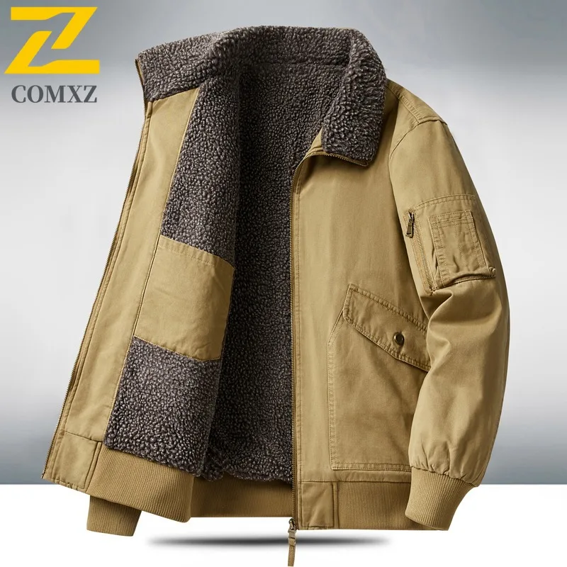 سترة COMXZ للرجال للأماكن الخارجية 2025 موضة متعددة الاستخدامات للسفر سترة سميكة دافئة للمشي لمسافات طويلة ملابس خارجية شتوية متعددة الوظائف #2