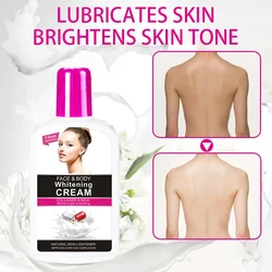 Crema blanqueadora de colágeno para la cara y el cuerpo, loción hidratante que ilumina el pecho para la piel ligera
