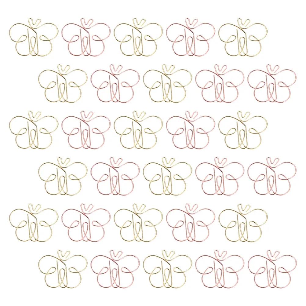 30 قطعة من مشابك الورق على شكل فراشة لطيفة، مشابك مرجعية معدنية قوية لتنظيم الملفات، ملحقات دراسة سطح المكتب