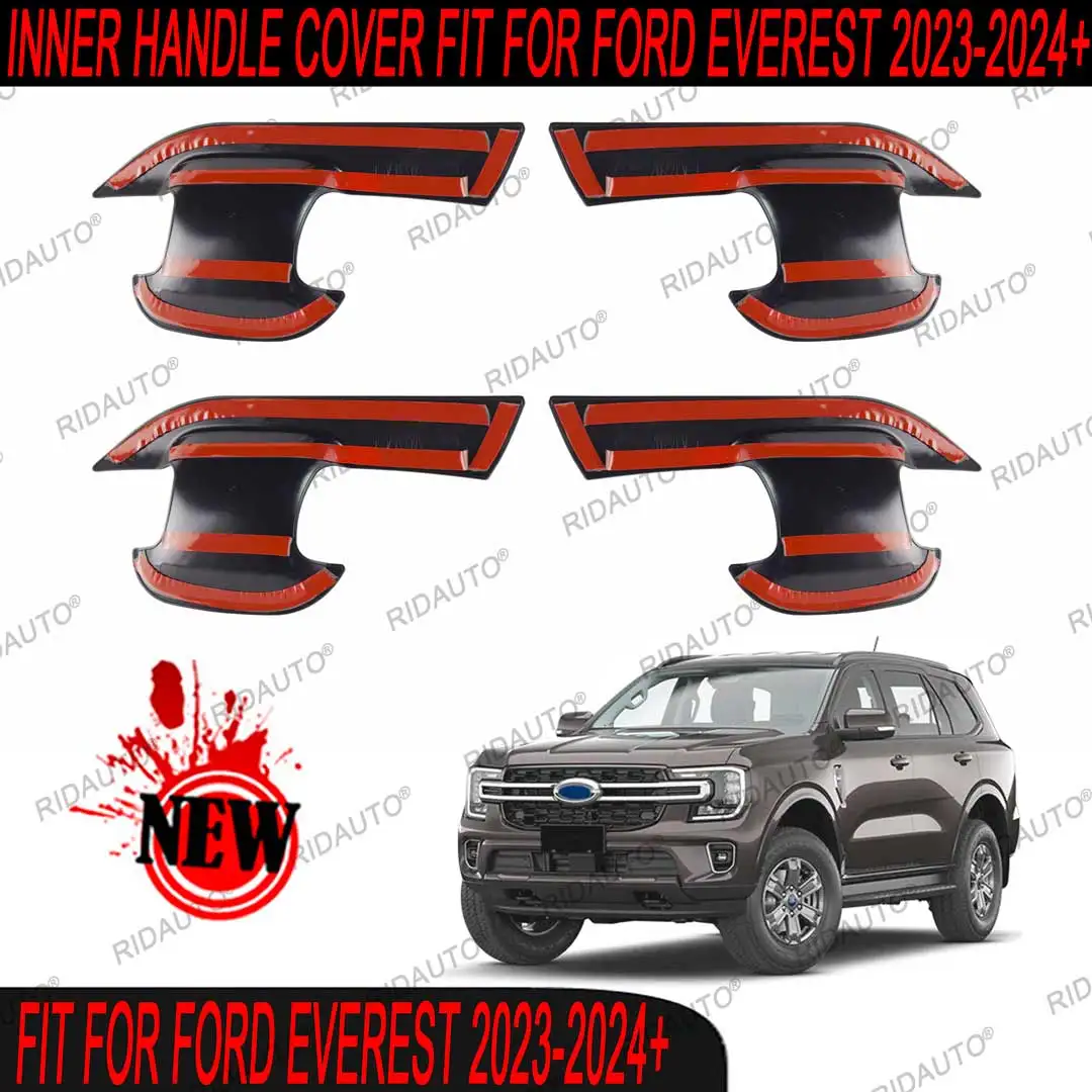 Matte Black Door Handle Insert Scratch Protector Protective Protection For FORD EVEREST 2023 2024 Door Handle Bowl Trim Cover