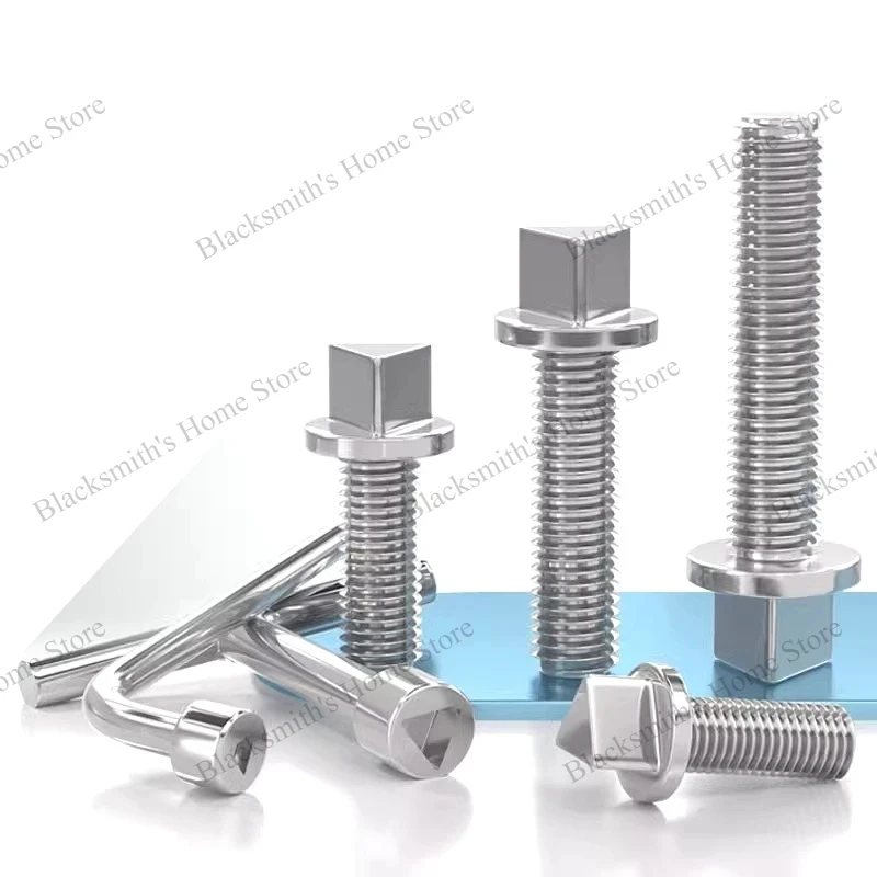 304 Stainless Steel Triangle Head Anti-Theft Screws, Anti-Tamper Bolts for Electrical Boxes and Guardrails, M6 M8 M10mm
