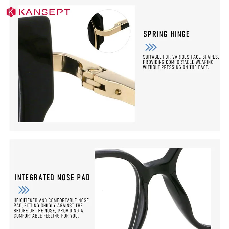 Kansept óculos de prescrição para mulheres armação de óculos de computador lentes ópticas de olho masculino mulher óculos grau