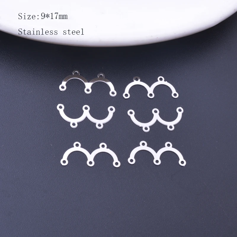 50 Stück AC13108 Edelstahl- und Messingverbinder mit 3, 5, 7 Löchern für Schmuck- und Ohrringzubehör – Detail 7