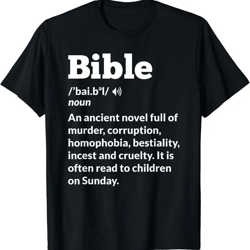 Neues limitiertes lustiges Atheist Anti-Religion-Atheismus-Bibel-T-Shirt