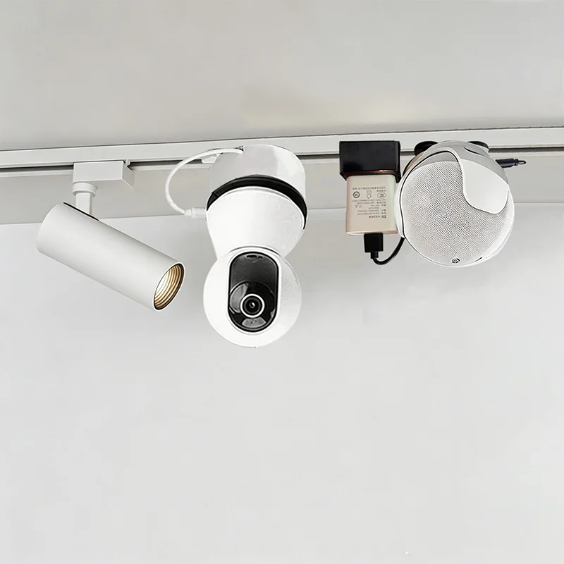 Soporte de riel de 2/3 líneas para cámara, soporte para altavoz Echo Dot 4/5, soporte de audio para accesorios de hogar inteligente Alexa, soporte para luz de riel