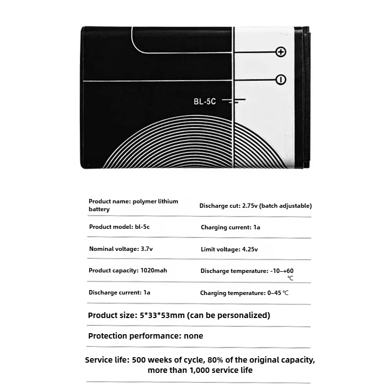 BL 5C بطارية 1020mAh BL5C بطاريات ليثيوم أيون قابلة للشحن لنوكيا N72 E50 E60 2300 2600 1112 3120 6230 3100 C2-01 الهاتف المحمول