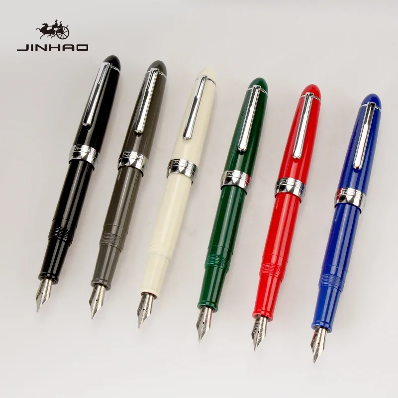 12 Colors for Choose JINHAO 992 Fountain Pen 0.5mm Silver Clip Ink Pens Student Writing Stationery School and Office Supplies