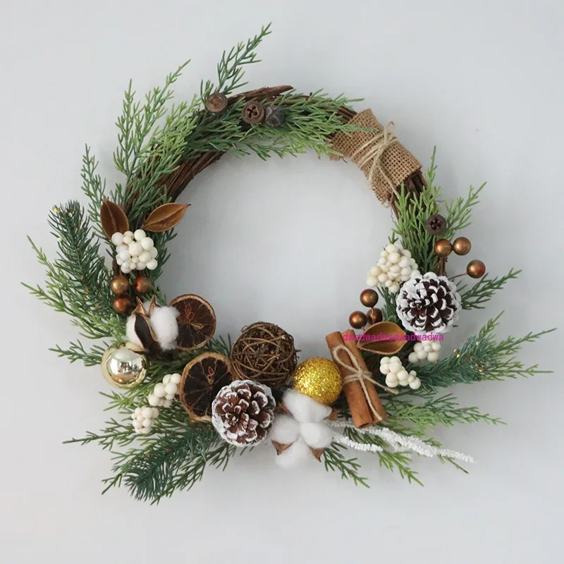 Korean ins style Christmas wreath door hanging Christmas decoration pendant scene arrangement window ornament