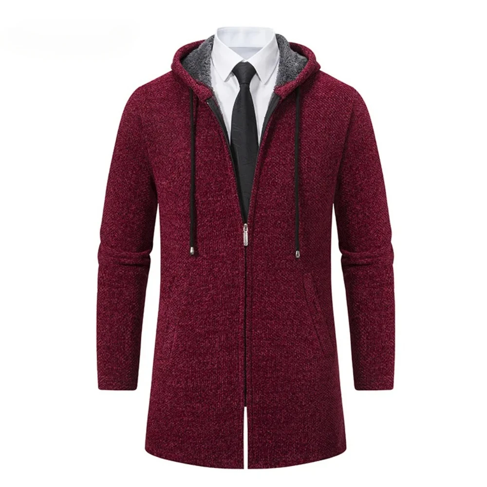 

Men's Knitted Cardigan Casual Hooded Coat Slim Fit Autumn and Winter New Sweater Coat Men's Sweater Warm