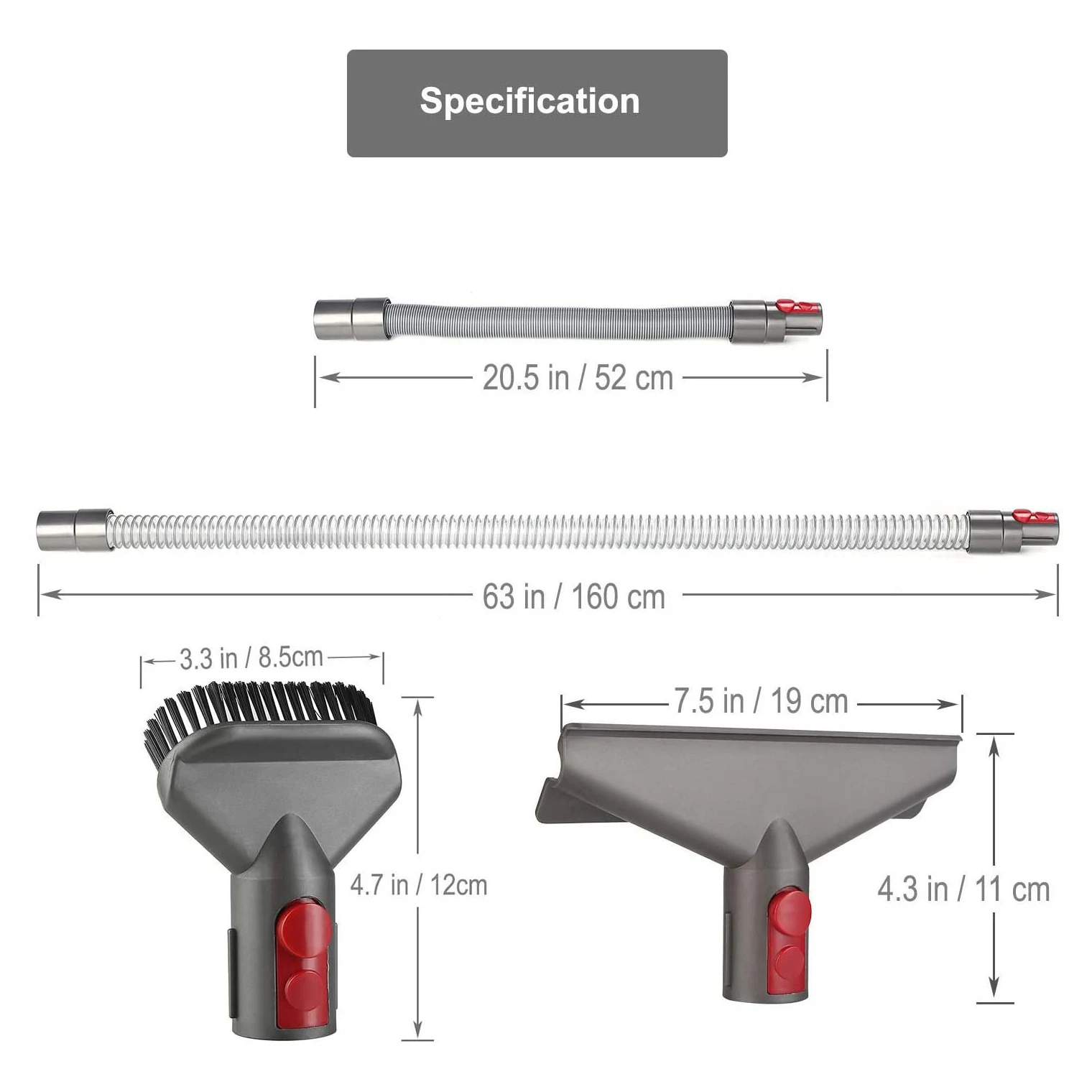 4Pcs Brush Accessories for Dyson V15 V11 V10 V8 V7 Vacuum Cleaner Replacement Attachment Accessories for Dyson Vacuums B