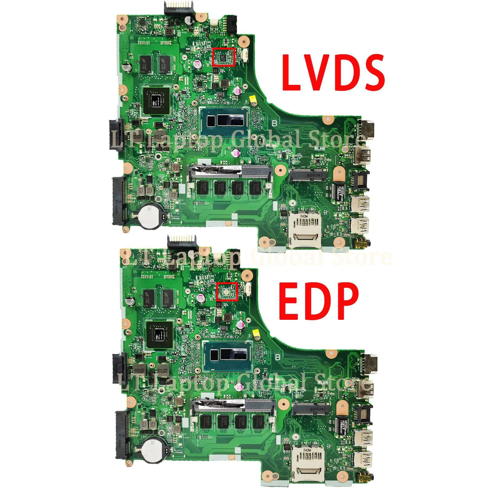 Notebook MAINboard UNTUK ASUS X450LD A450LD P450LD K450LD F450LD X450LA Laptop Motherboard I3 I5 I7 CPU RAM/4GB UMA/GT820M