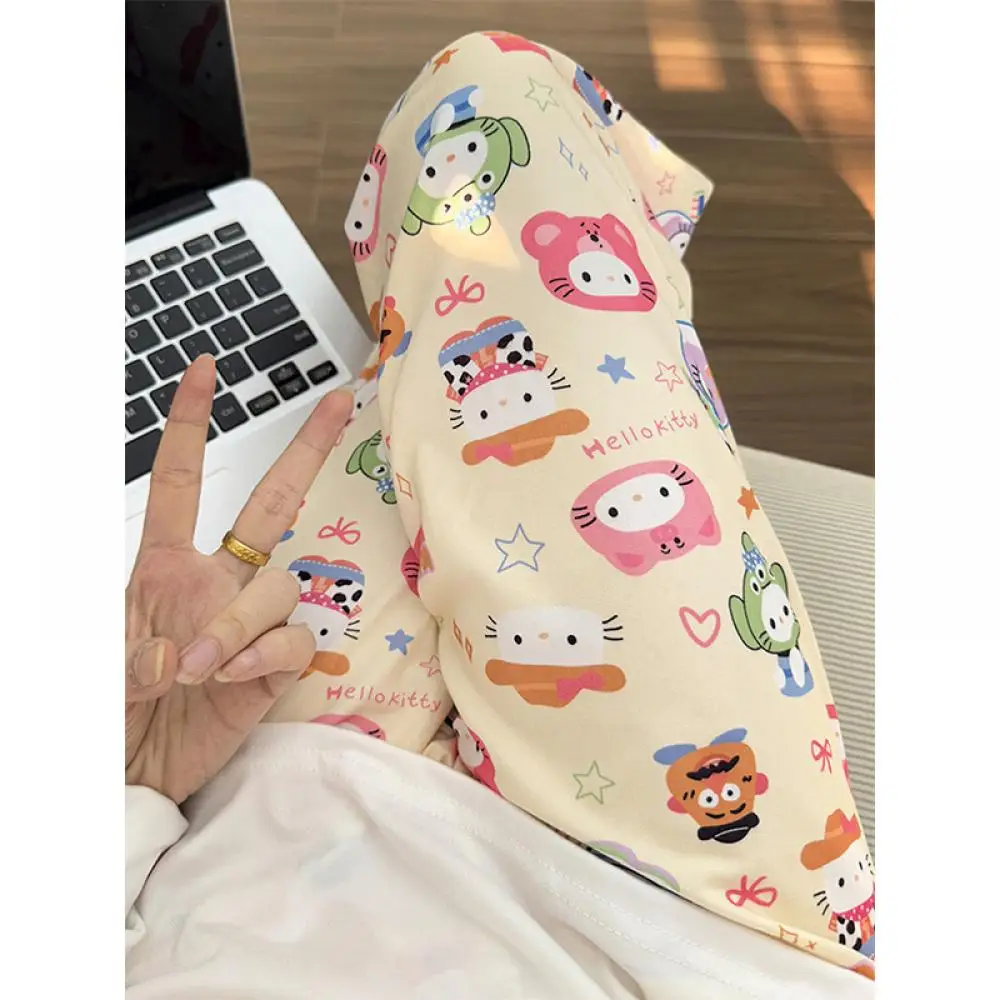 

Cartoon Hello Kitty Casual pants Female Pajama Pants Anime Spring Summer Sanrios Loose Cute Homewear Comfortable Pajamas Pants
