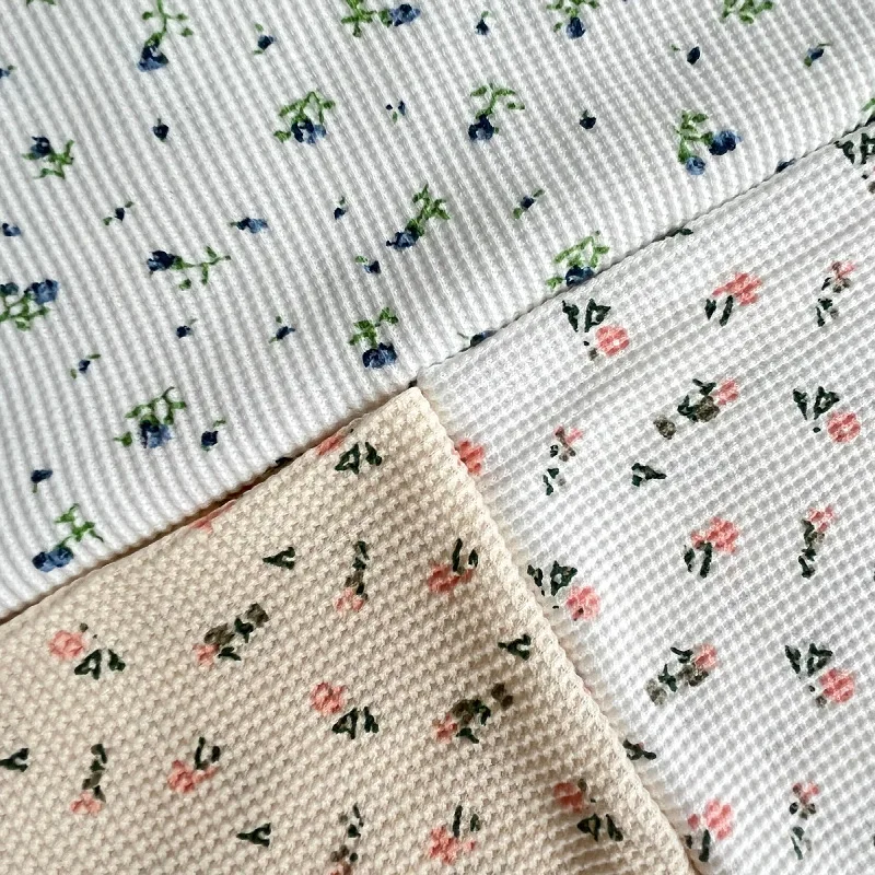 

2025 Premium Cotton Waffle Weave Fabric - Absorbent & Stretchy for T-Shirts, Towels, Baby Clothes