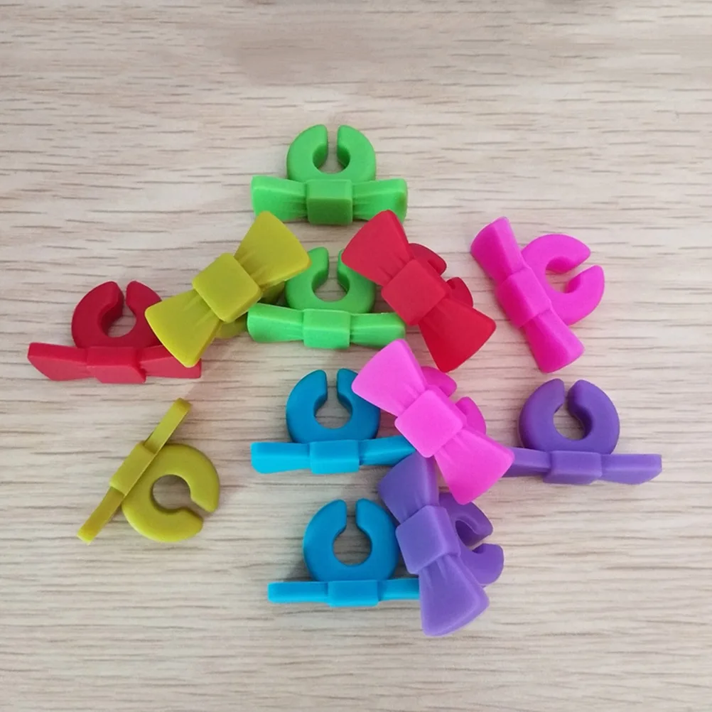 

6pcs Glass Tags Drink Markers Identifier Silicone Labels Decorative Accessories Non Slip Shockproof Easy Clean Kitchen Bar