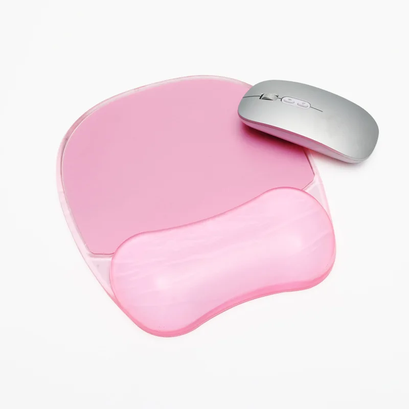 

Transparent Crystal Wrist Guard Mouse Pad, New Summer Soft, Refreshing, Anti-slip and Waterproof Wrist Pad, Pink Office Desk Pad
