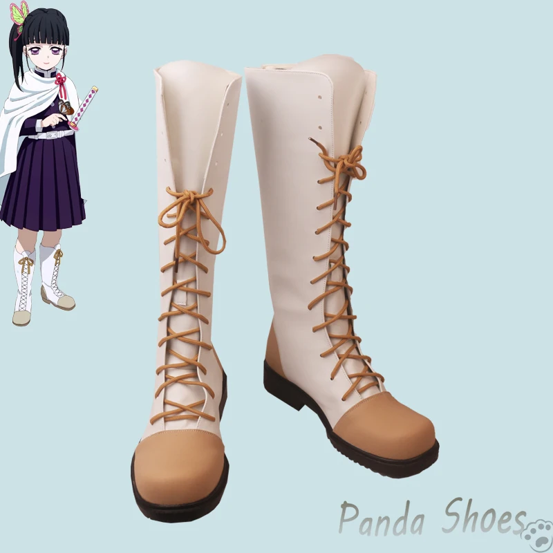 Zapatos de Cosplay de Anime Tsuyuri Kanao, juego de Anime, botas blancas largas, disfraz de cómic, zapatos de utilería para fiesta de Halloween