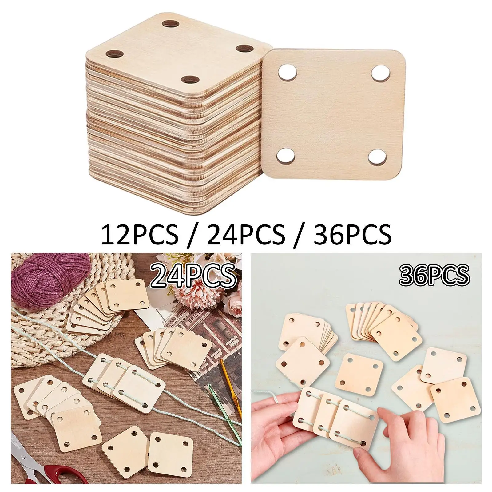 Weaving Cards 2x2 inch Wooden Loom Cards for Handcraft Tool Hats Tapestry