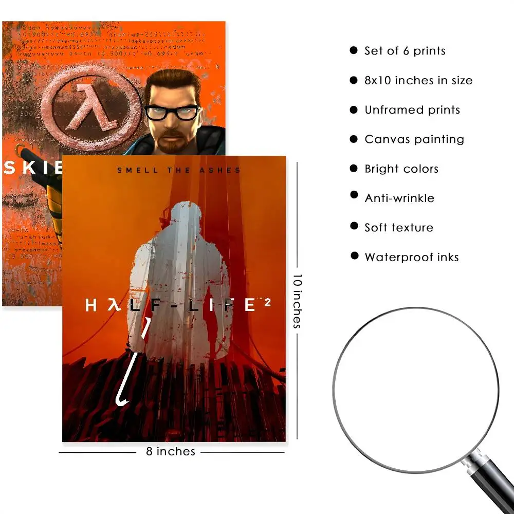 لعبة H-Half-Life-E ملصق عالي الجودة مطبوع لديكور المنزل جدار الفن جدارية غرفة زخارف للحانات #4