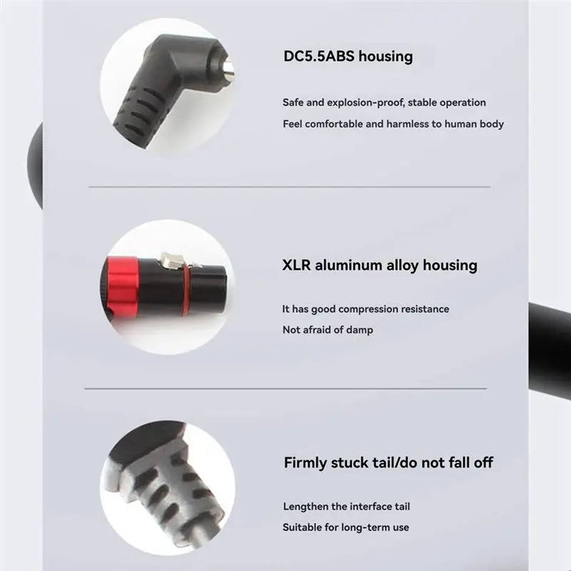 B68A DC5525 To XLR 4-Pin Power Cable Suitable For Camera Lighting 4-Core XLR High-Efficiency Transmission