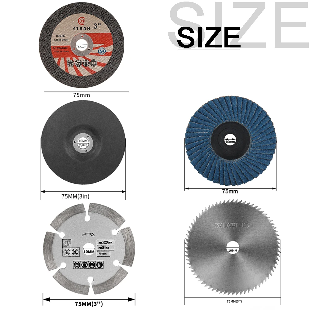 5/10pcs 75mm Cutting Disc Circular Saw Blade Grinding Wheel Grinding Disc For Grinding Iron Cutting Angle Grinder Attachment