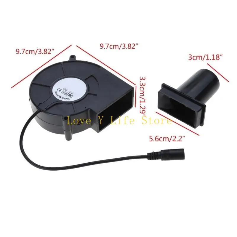 L74C 97mm x 33 mm per soffiatore 12V 20w 5,5x2,1 mm Ventola 9733 per cottura in legno per cucina avvio a fai da