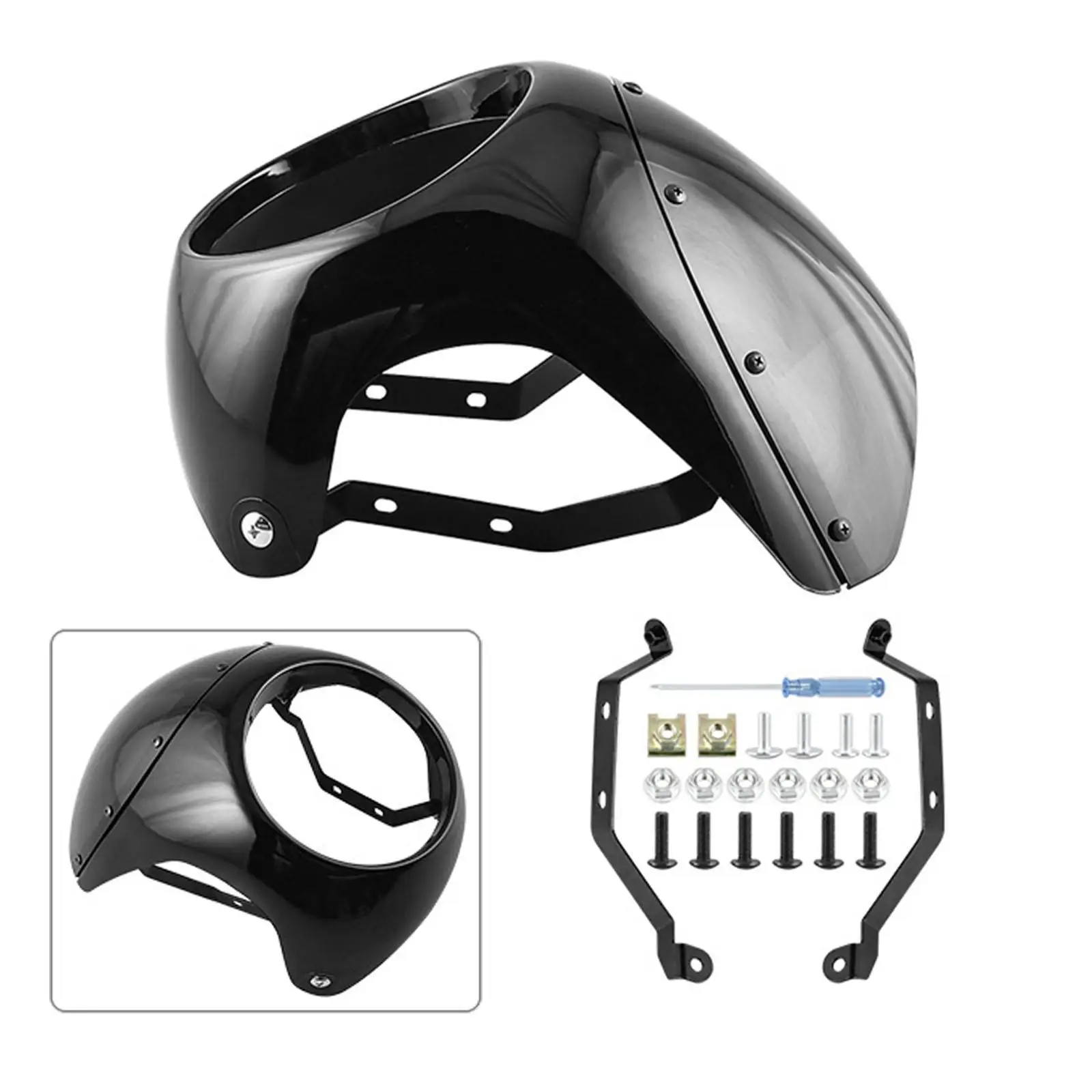 

Motorbike Headlight Fairing Cover Round Headlamp Accessory Front Fairing