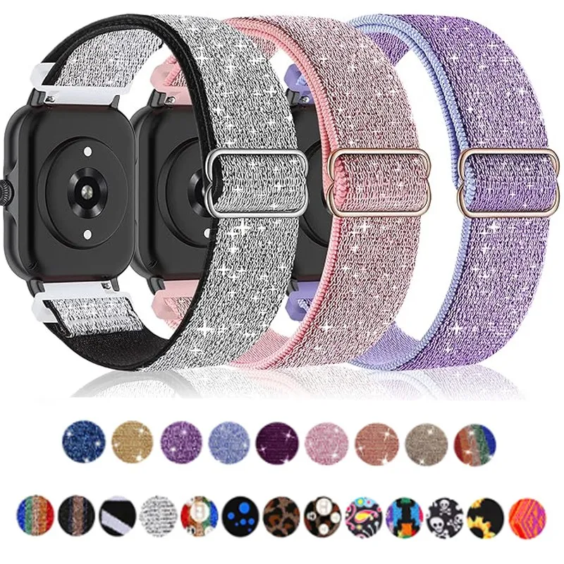 Эластичный ремешок Pride для Amazfit gts 4-3-2-2e-mini bip-U-S-lite/Stratos 2, богемный блестящий браслет с ремешком 20 мм 22 мм