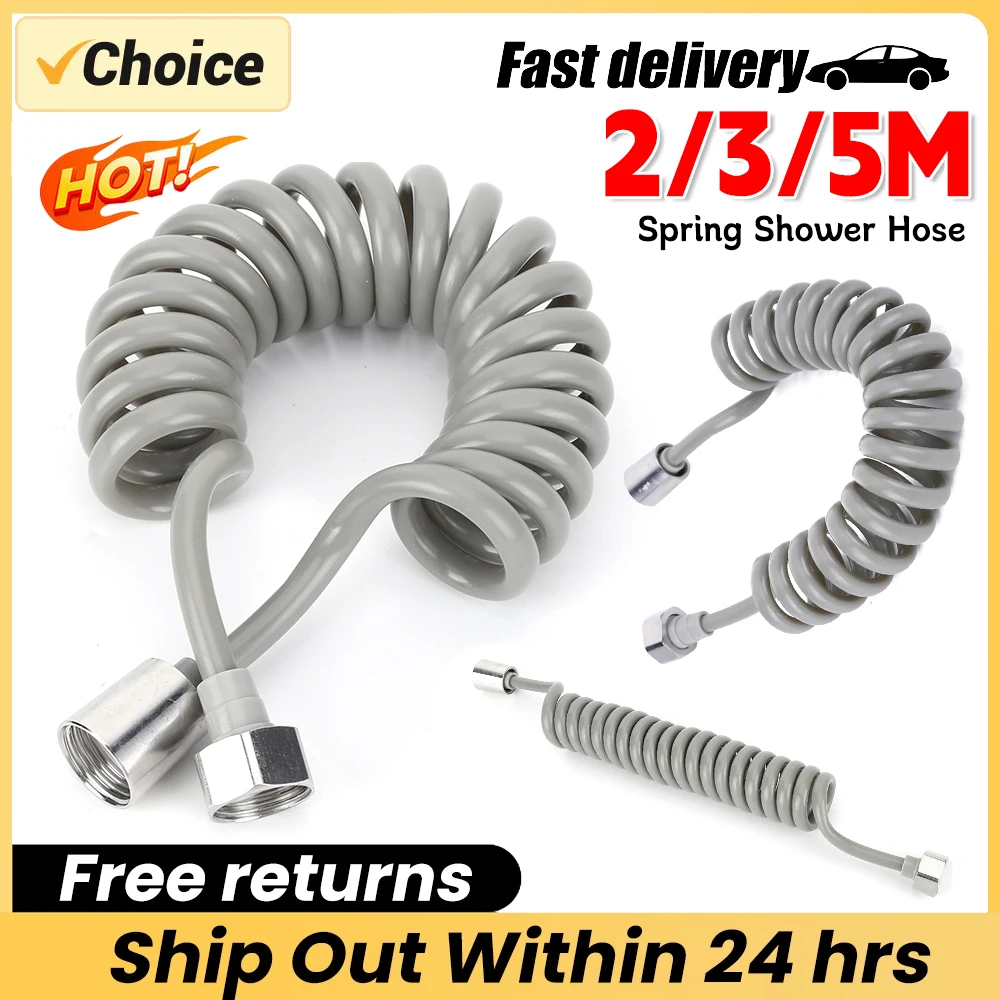 

2/3/5M Spring Shower Tube Shower Head Hose Shower Cable Shower Hoses Flexible Telescopic Tube Toilet Bidet Spray Pipe Bathroom