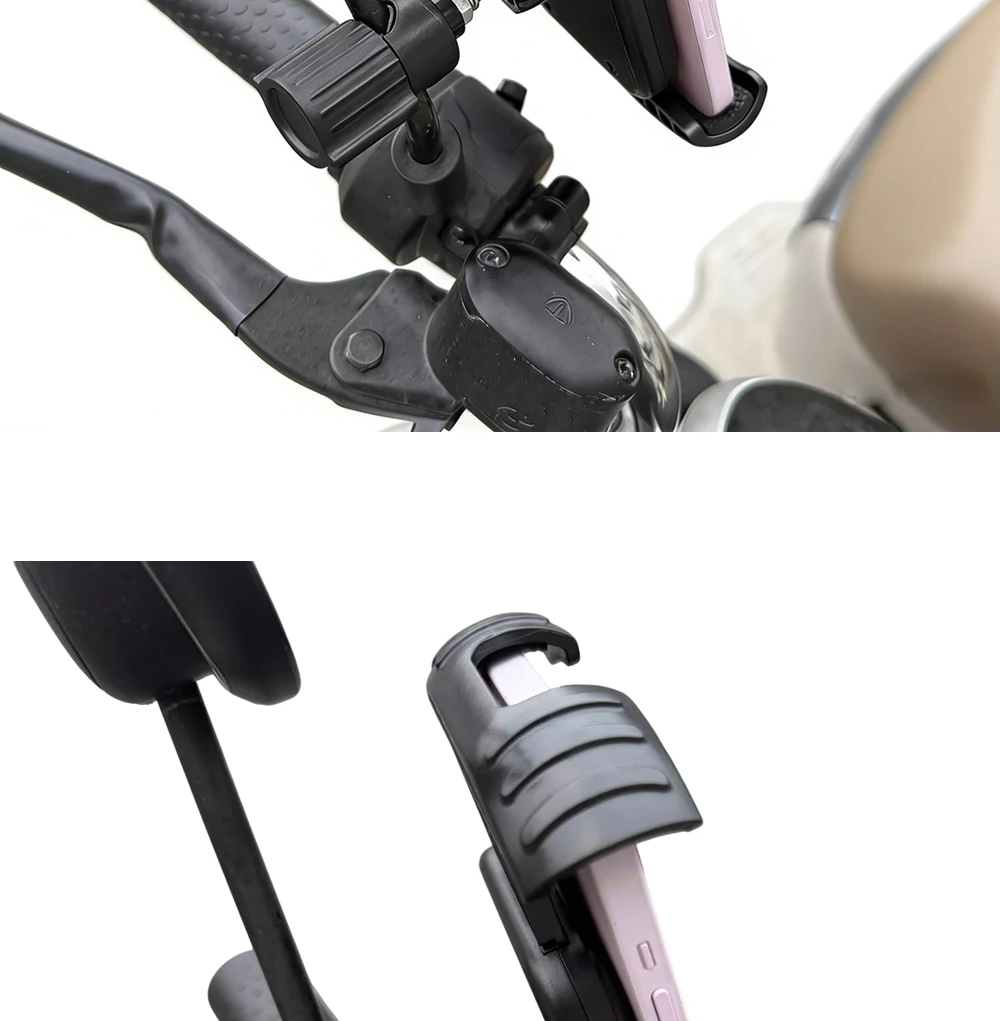 Motorrad-Rückspiegelhalterung Fahrrad-Handyhalterung mit Drehknopf-Verriegelungsmechanismus für verbesserte Stabilität und Navigation – Detail 12