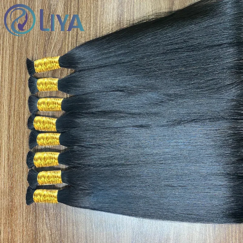 Extensiones de cabello humano para trenzar, mechones de pelo indio sin trama a granel, 100% natural, hueso liso, venta al por mayor