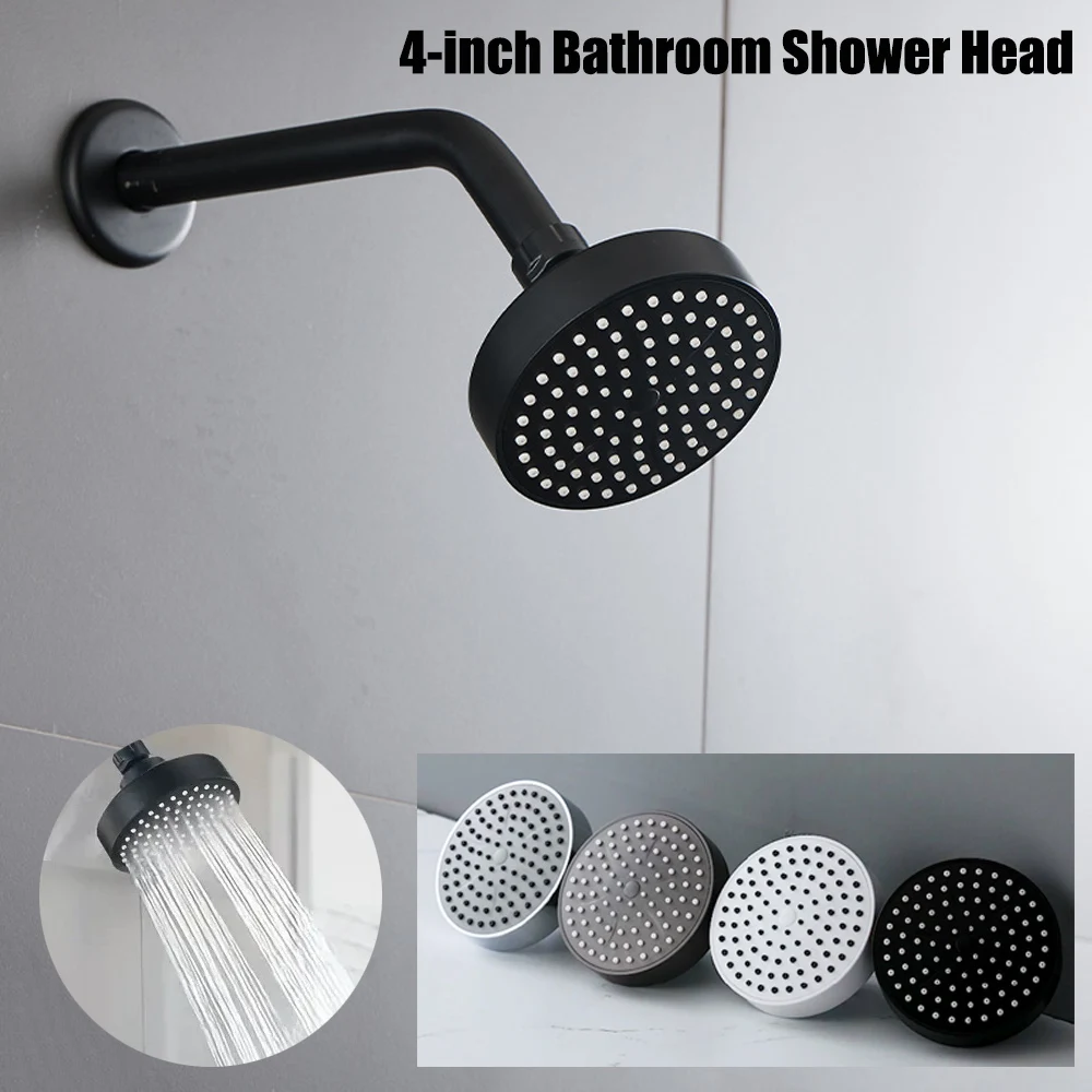 1 Pcs 4 Inch Mini High Pressure Shower Head Black Silver Top Sprayer Wall Mounted Rainfall Showerhead Bathroom Accessories