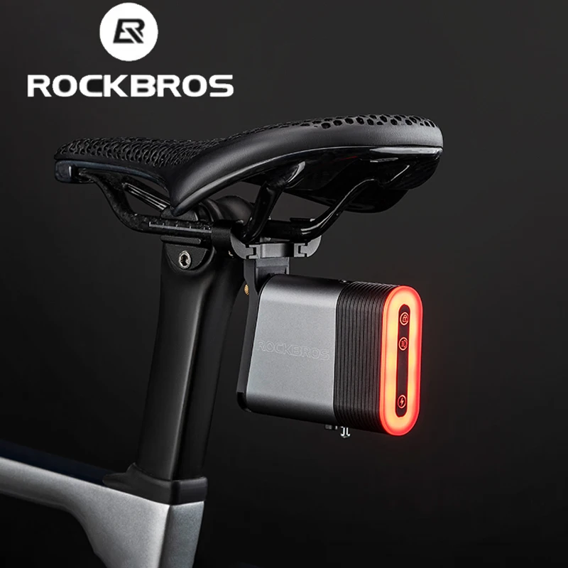 

ROCKBROS Cycling Rear Light With Lock Bluetooth Password Pairing Lock Light IPX6 Waterproof Warning Bike Tail Light Accessories
