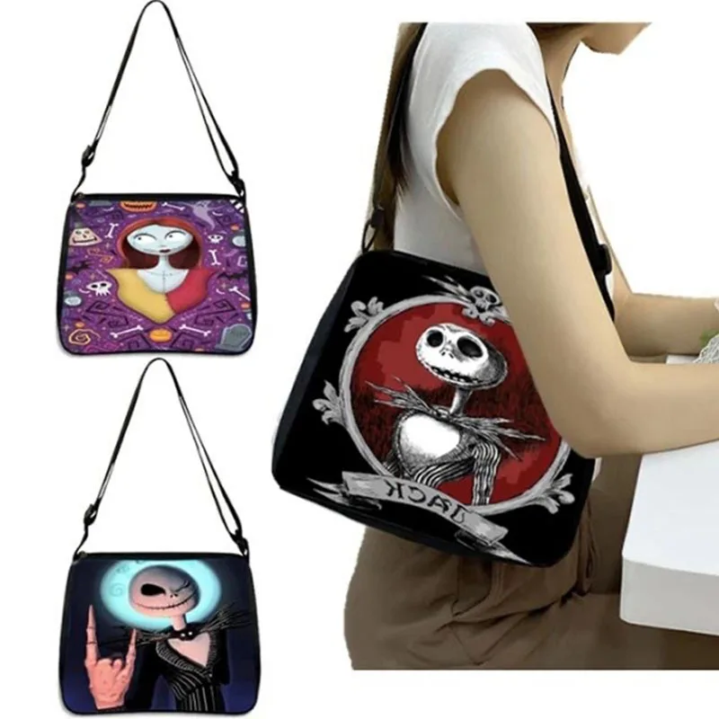 

Disney Movie The Nightmare Before Christmas Crossbody Bag Jack Skellington Cartoon Pattern Underarm Bag Girls Gift Shoulder Bags