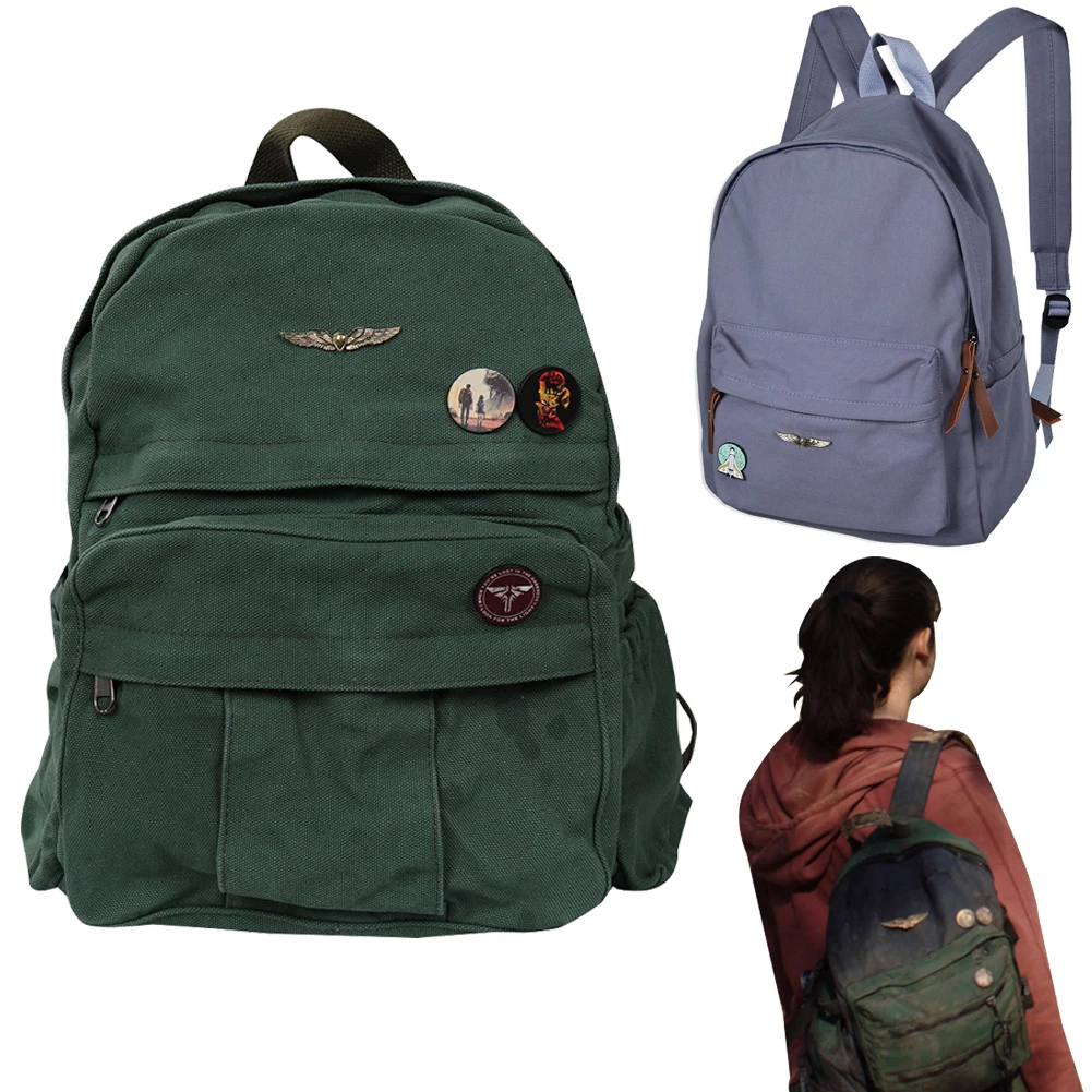 Ellie TV The Last Of US Game Replica School Bag, mochila con estampado 3D, traje de Carnaval de Halloween verde para mujer y hombre adulto