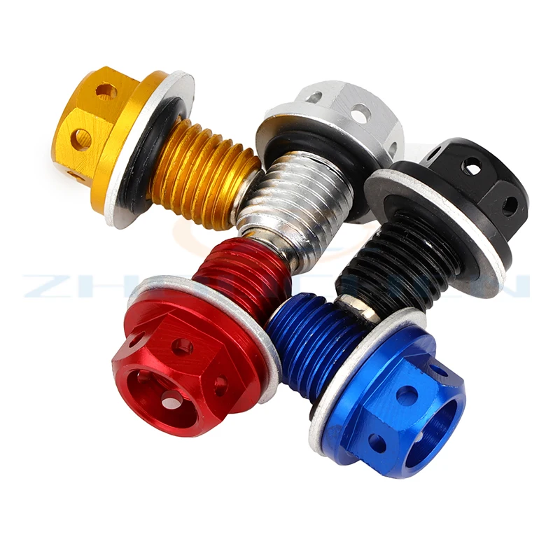 Red Oil Magnetic Drain Bolt Plug For Chinese Engine Lifan YX Zongshen Loncin Pit Dirt Bike 50cc 90cc 110 125cc 140cc 150cc 160cc