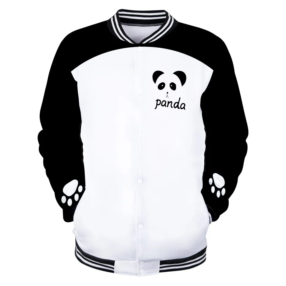 Coats Cute Panda print baseball Jacket women men fashion Harajuku Top Loose girls sweatshirt Large Size 5XL