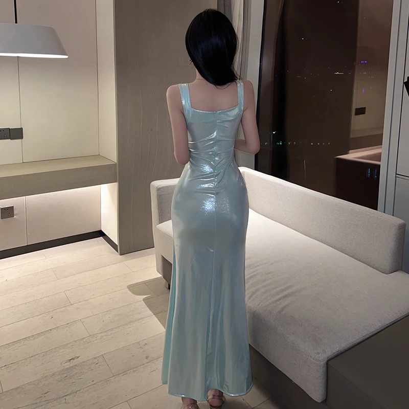 여성용 시크한 우아한 무도회 드레스, 2023 크리스탈 버클 브릴리언트 롱 럭셔리 이브닝 드레스, 섹시한 클럽 바디콘, 여성 Y2k