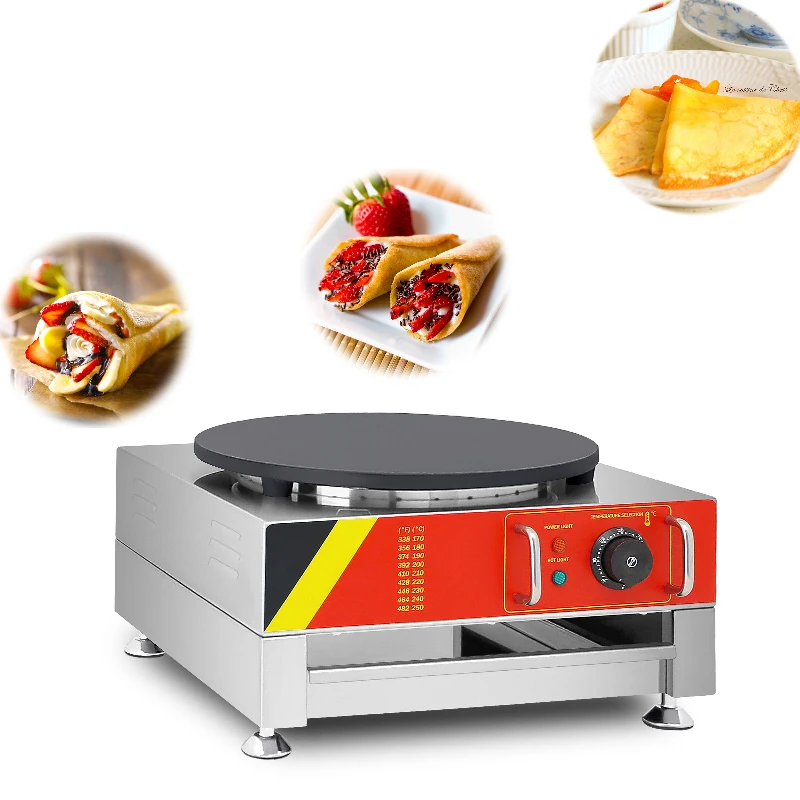 Retro Series Automatic Pancake Crepe Maker With Wooden Spatula And Spreader Adjustable Temperature Crepe Maker 40cm