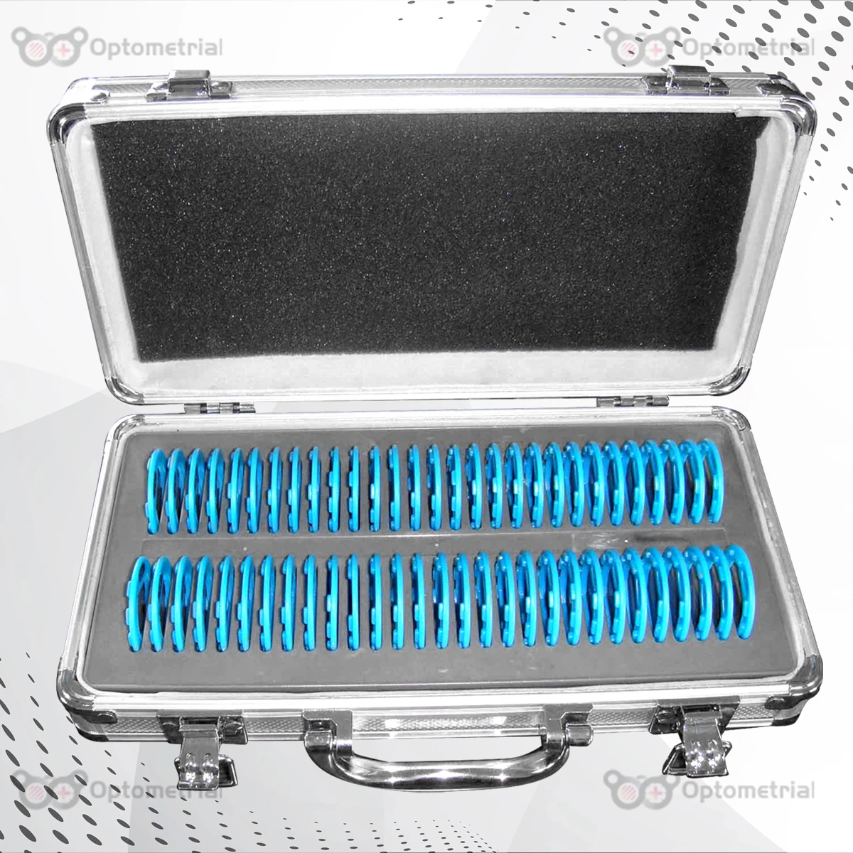 Optometry Prism Trial Lens Set 58 pcs Aluminium Carrying Case Mini 0.12 Prism Delta Max 10.00 Prism Delta