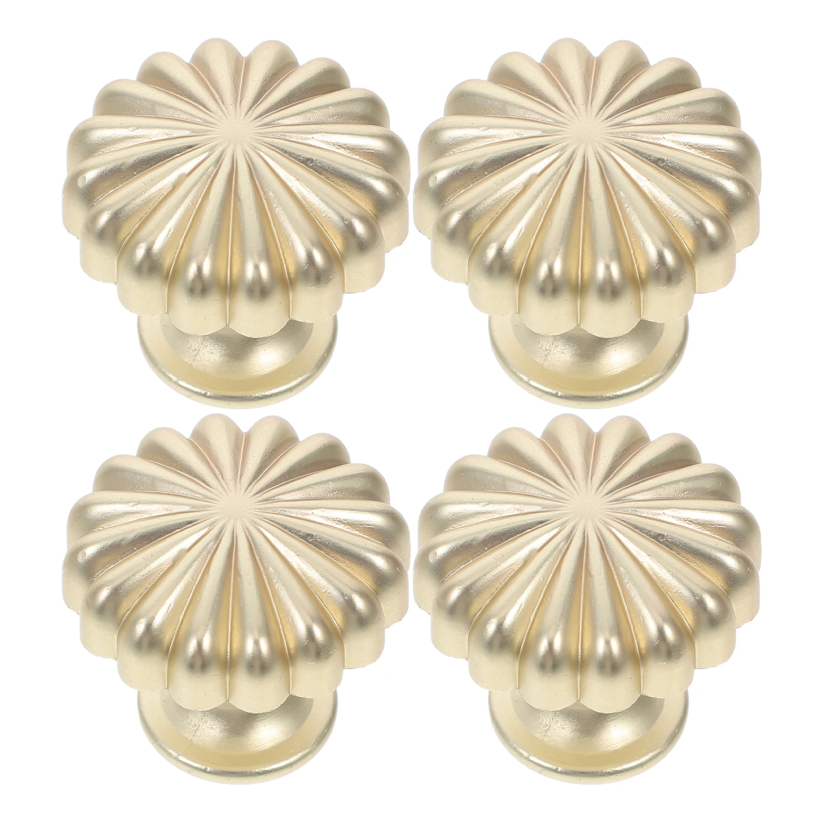 

4Pcs Brass Cabinet Knobs Round Decorative Gold Drawer Pulls Copper Finish Kitchen Dresser Hardware Pumpkin Design