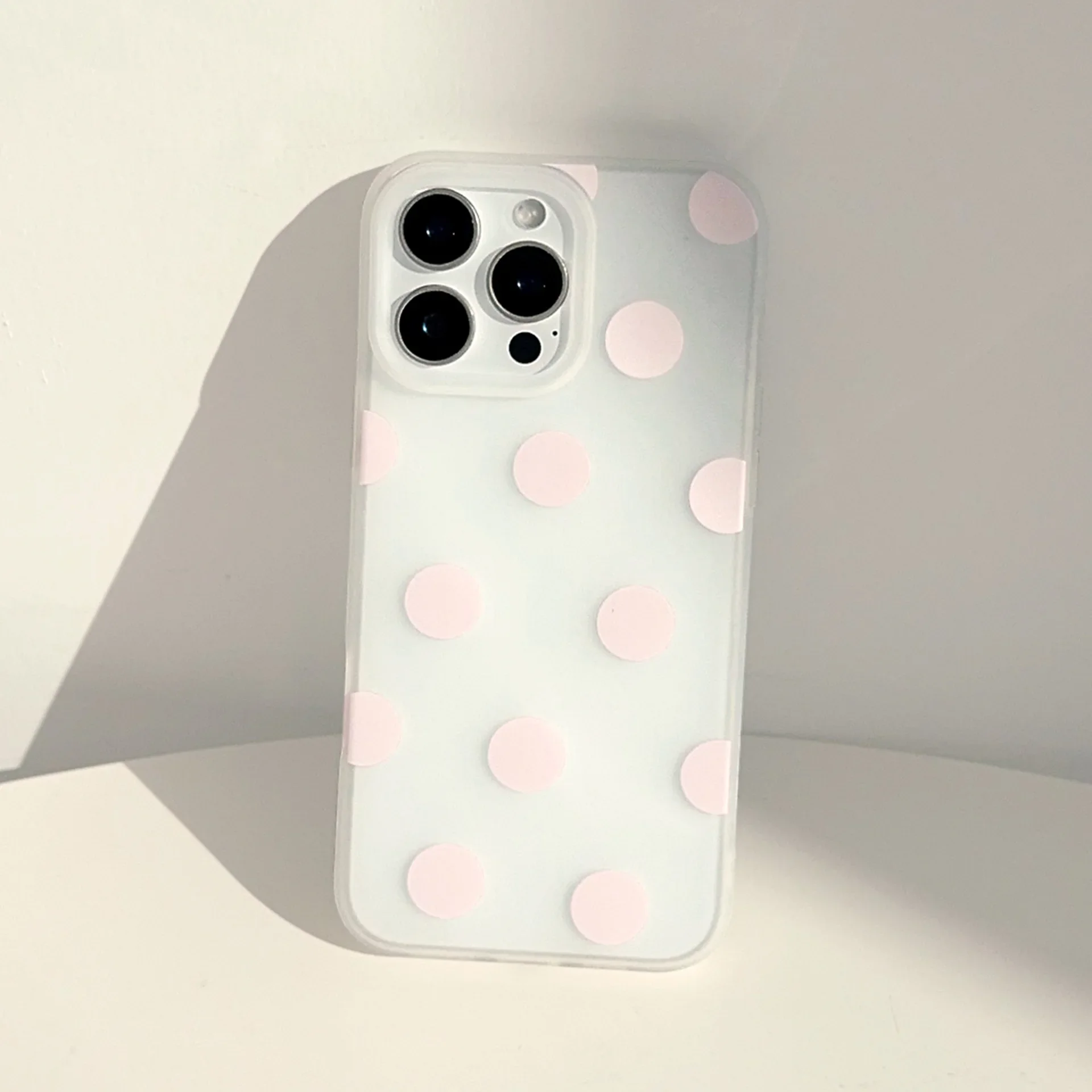 Korean Ins Minimalist Polka Dots Phone Case For iPhone 17 16 15 14 13 12 11 Pro MAX XR XS 16e 17air MINI 7 8 Plus Matte Cover view 2