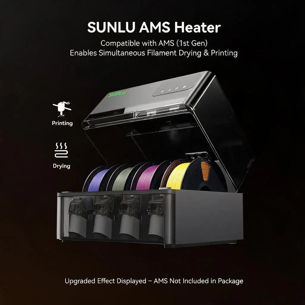 SUNLU AMS Heater Filament Dryer Simultaneous Printing&Drying,Compatible With Bambu Lab AMS Gen 1,Fast Heat to 70°C,Easy Install