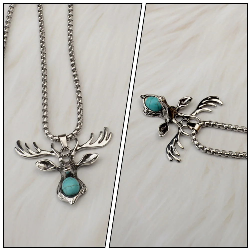 

Deer Head Pendant Necklace Titanium Steel Fashion Jewelry Exquisite Deer Modeling Stylish Accessory For Party Club Daily Wear